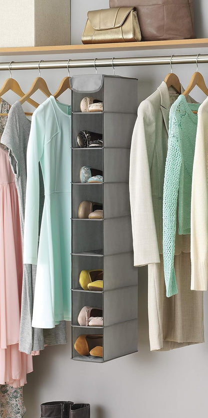 8 Closet Whitmor Hanging Shoe Shelves - Section - Organizer - Grey