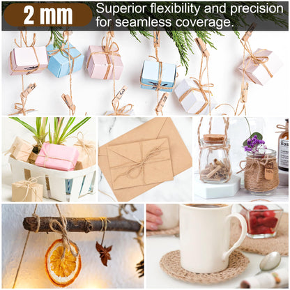 Jute Twine 2mm 4000 Feet Long Natural Jute Twine String for Garden, Crafts, Plant Tying, Gift Packing, DIY Projects(5Rolls, 800Feet/Roll)