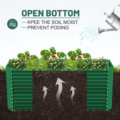 Land Guard 8x4x3ft Rectangular Galvanized Raised Garden Beds, Large-Capacity Metal Planter Box Outdoor, Durable Deep Raised Garden Bed 3ft Tall, Raised Beds for Gardening Vegetables, Forest Green