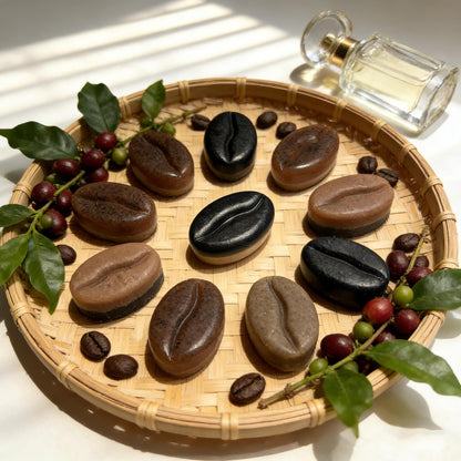 DIY Coffee Soap Making Kit for Beginners, Complete Handmade Craft Set with Coffeebean Molds, Soap Base, Foaming Agent, Sweet Almond Oil, Coffee Fragrance, Gift Ready