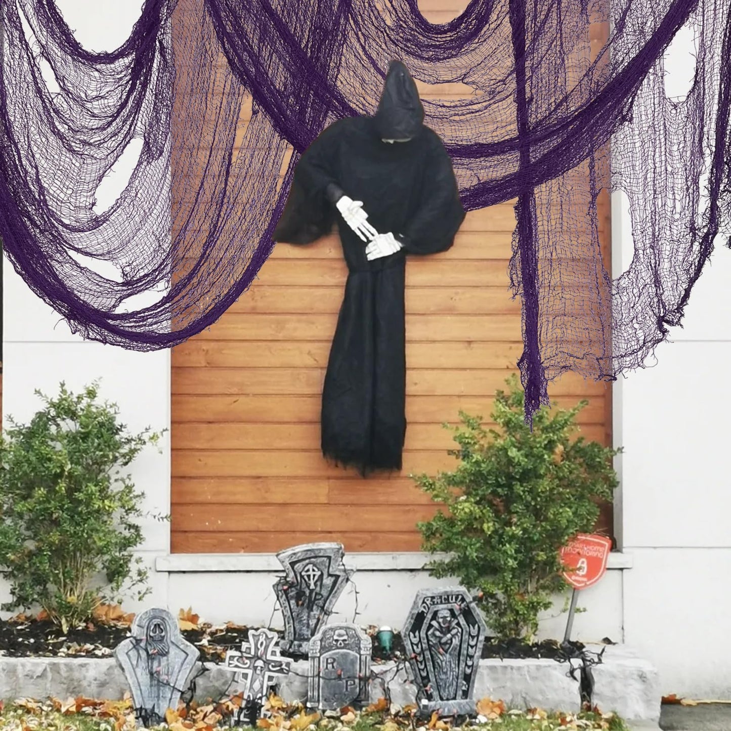 succulentlovers 316x 80 Inch Purple Halloween Creepy Cloth - Large Halloween Spooky Cloth Indoor Outdoor Scary Creepy Gauze Haunted House Decoration for Halloweens Party Supplies