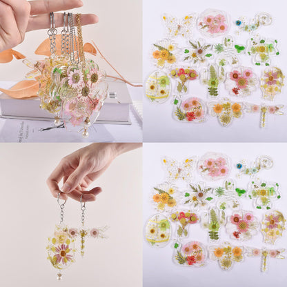 Attuslla 3 PCS Pendant Resin Molds Silicone Resin Jewelry Molds, Earring Making Kit, Silicone Molds with Key Chains, Jump Rings for Pendant, Keychain Charm