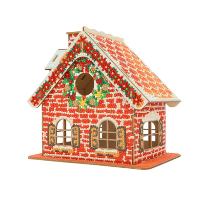 Party Ready 3D Diamond Painting Gingerbread House Christmas Cabin Kit – DIY Holiday Décor, Full Drill Mosaic Art, Festive Craft Kit (Christmas Carbin 2)