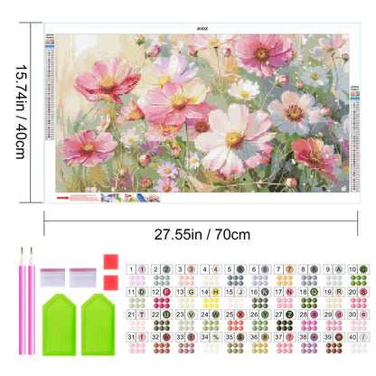 JOOZ Large Diamond Painting Kits for Adults - DIY 5D Flowers Diamond Art Kits for Adults, Full Drill Flowers Diamond Art Painting, Gem Art Kits for Home Wall Decor (27.5 X 15.7 Inch)