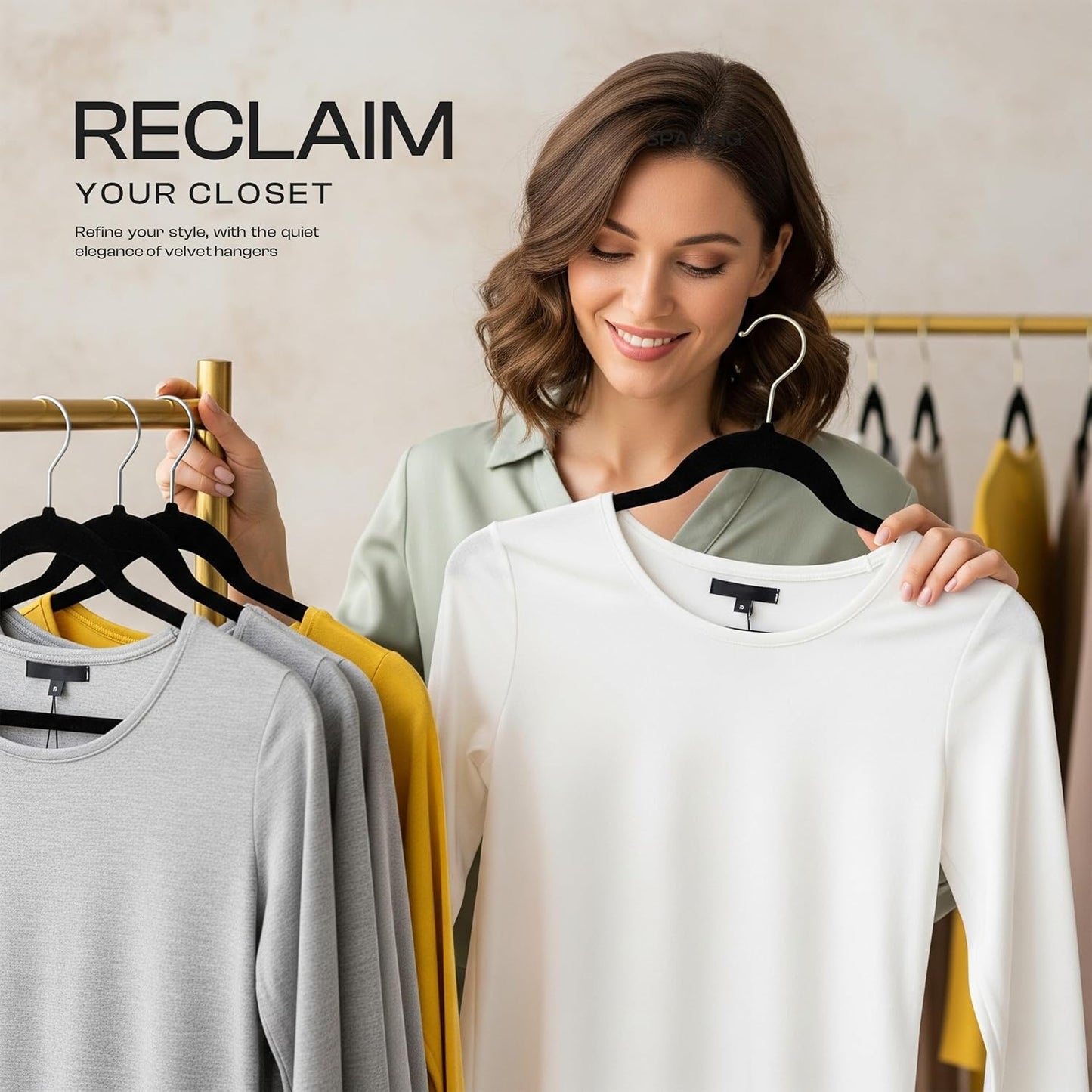 Utopia Home Velvet Hangers - Luxury Non-Slip Slim Coat & Pant Hangers, 50 Pack, 360° Swivel Hook - Black