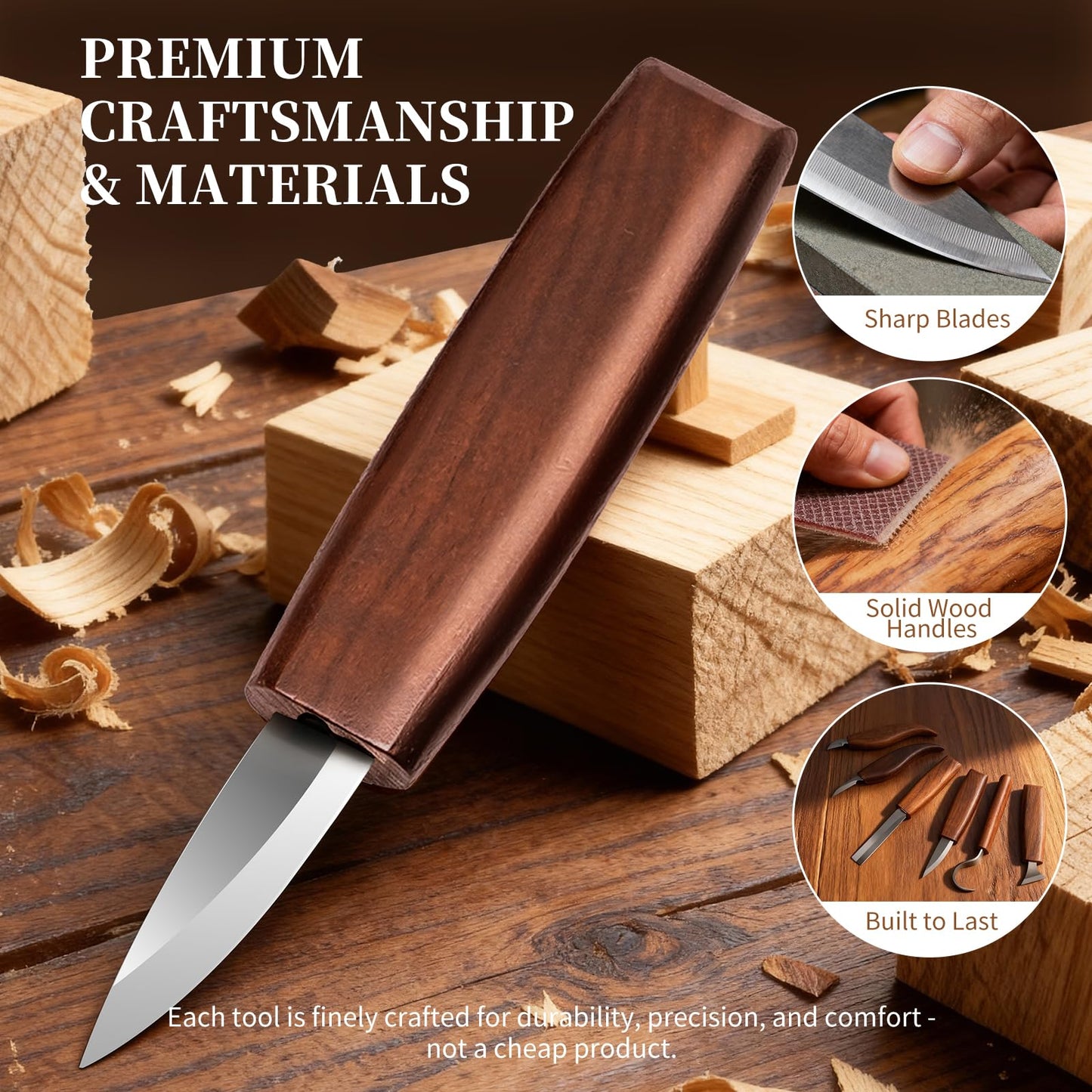 YOYUPETA Wood Carving Kit, 32-Piece Professional Whittling & Carving Tool Set with Walnut Handle Knives, Detail Gouges, Sharpening Stone, Strop, Basswood Blanks and Gloves for Adult Hobbyists & Craft