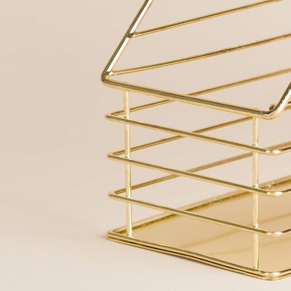 U Brands Gold Metal Magazine Holder, Desktop Accessory from the Vena Collection for Organizing Papers and Magazines