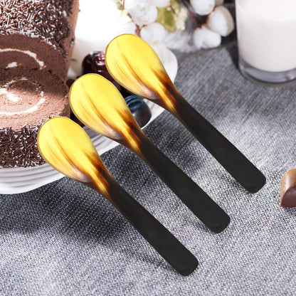Hemoton 3 Pcs Caviar Mother of Pearl Teaspoons, Ox Horn Serving Spoons for Caviar and Dessert