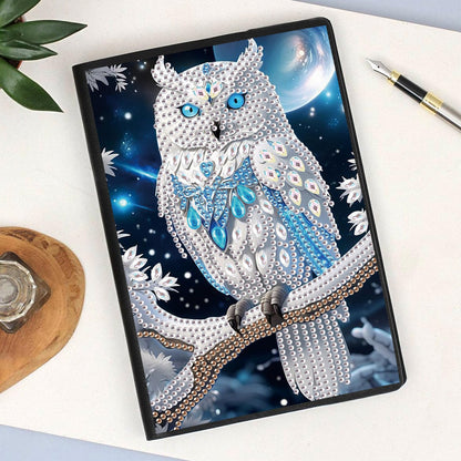 DCIDBEI Diamond Painting Owl A5 Notebook Kit for Adults - Modern Style, Multicolor, Non-Foldable