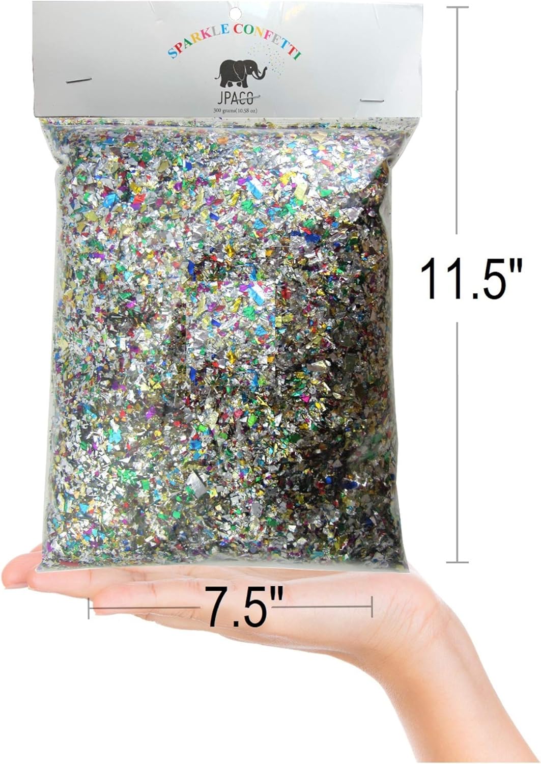 Jumbo Mylar Rainbow Foil Confetti - Glittering Metallic Confetti for New Year's, Birthdays, Weddings (300 Grams)