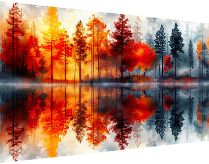 igoodom Large Diamond Painting, Landscape Large Diamond Art Kits for Adults, Full Drill Round Big Diamond Painting, DIY Gem Art and Crafts for Home Wall Decor Gift 27.5 X 15.7inch
