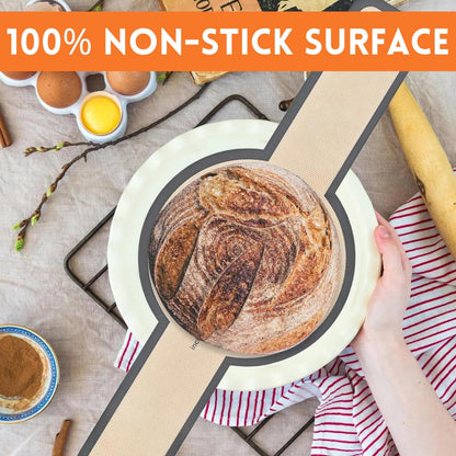 3 Set Grey Large Silicone Bread Sling, Oval and Round for Dutch Oven, Non-Stick and Easy to Clean