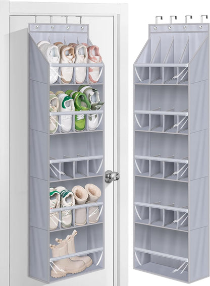 20 Closet 13 MISSLO Pairs Over the Door Shoe Organizer for Narrow Hanging Shoe Rack for Door Hanger Deep Pocket Door