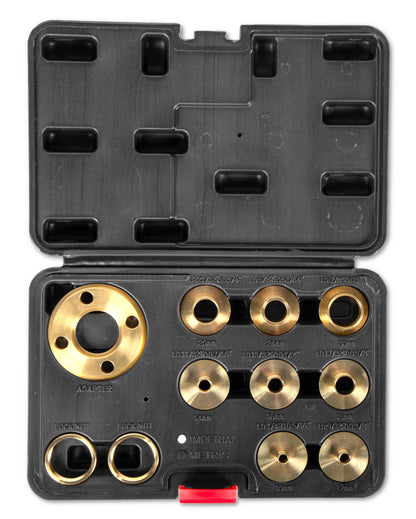 WEN Solid Brass Router Template and Guide Bushing Set, 1-3/16-Inch Base Plate, 11-Piece Kit (RT011A)