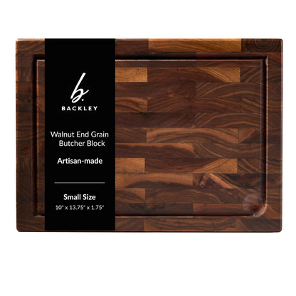 Cutting Board for Kitchen – Wood Cutting Board, Non-Toxic Butcher Block, Walnut Cutting Boards with Juice Groove & Handles, Charcuterie Board – Walnut (EndGrain) - 10" x 13.75" x 1.75"