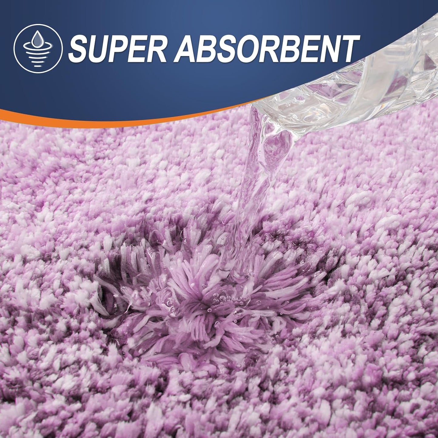 OLANLY Bathroom Runner Rugs - Extra Soft Microfiber Bath Mats | 47x24, Quick Dry, Washable, Pinkish-Purple
