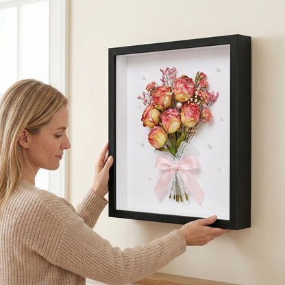 3 Pcs 8x10 Inch Shadow Box Frames Acrylic,Shadow Box Frame Display Cases,Cases for Pressed Flowers Keepsakes Tickets Photos (Black)