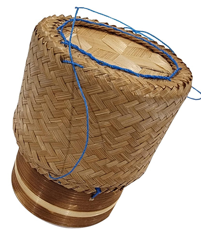 Heavens Tvcz Handwoven Bamboo Sticky Rice Box 3.4" | Thai Traditional Rice Basket with Lid | Eco Food Container – Perfect for Asian Food Serving & Home Deco
