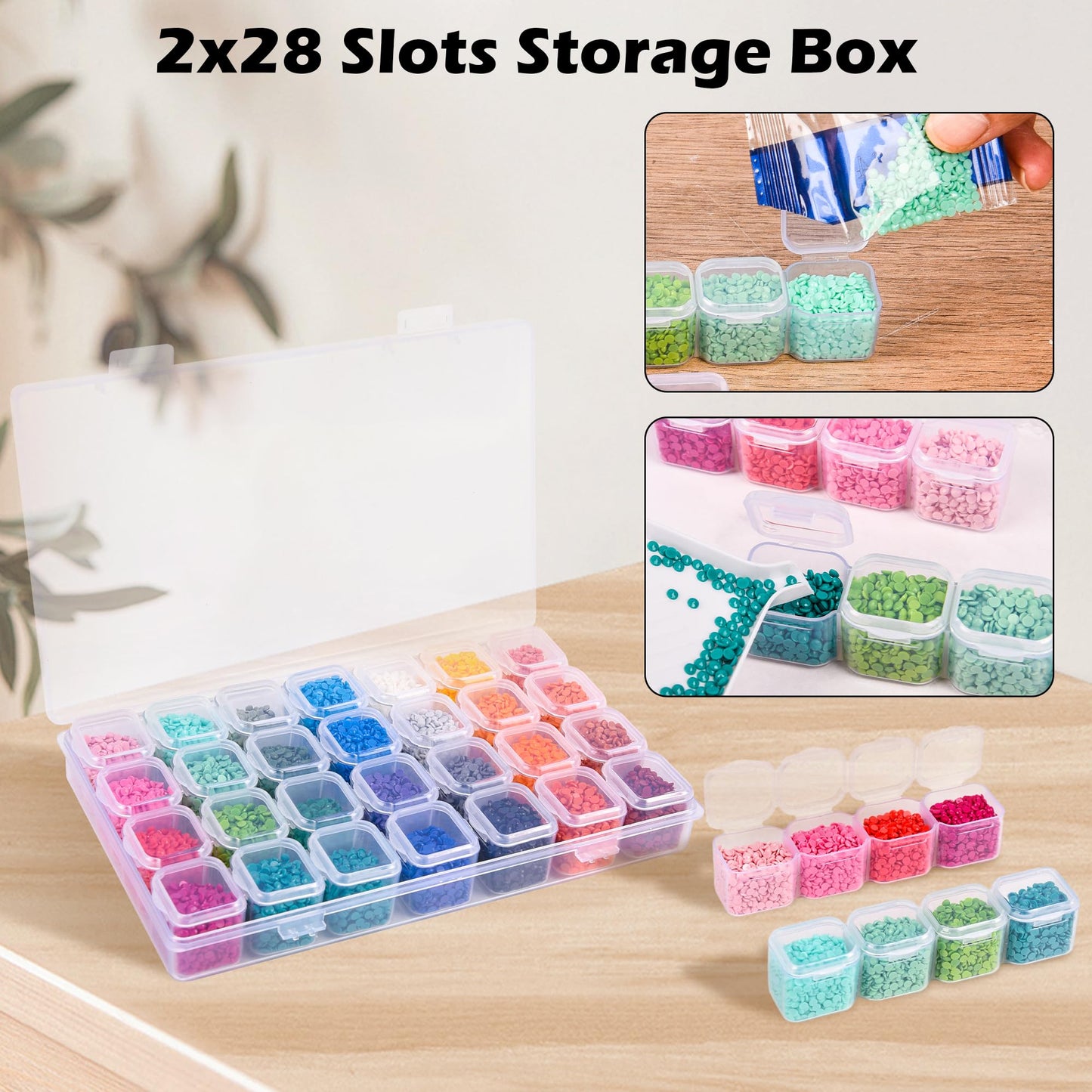 Diamond Painting Storage Accessories Kit with A4 LED Light Pad, Bead Organizers, Drill Pens, Storage Boxes, and Tools (A4 Light Pad Kit)