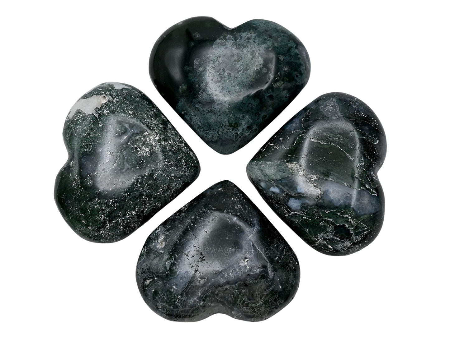 Amazing Gemstone Moss Agate Crystals and Healing Stones - Large Palm Stone Crystals Piedra - Crystal for Good Luck, Balanced Positive Energy, Meditation - Unique Stocking Stuffers, Gifts for Women