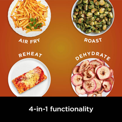 Ninja | Air Fryer | 4 QT Capacity | 4-in1 Roast, Crisp, Roast, Reheats, & Dehydrates | Dishwasher Safe Parts | Includes 20 Easy & Healthy Recipes | Compact | Grey | AF101