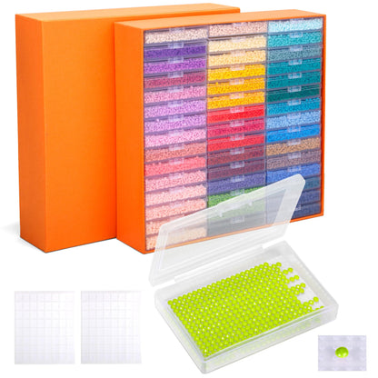 Diamond Art Storage for Beads Storage&Line-Up, 45 PCS 2-in-1 Diamond Painting Storage, Convex Point Bottom Design Diamond Art Accessories with Lids for Diamond Painting Crafters