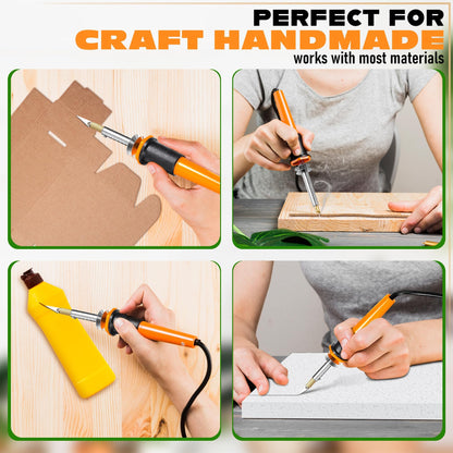 30W Electric Hot Knife Cutting Tool – Hot Knife for Plastic, Resin & Mesh | Includes 10 Blades, 2 Blade Holders, 1 Wood Burning Tip & Stand | Fast Heating DIY Plastic Cutter for Hobby & Craft Projects