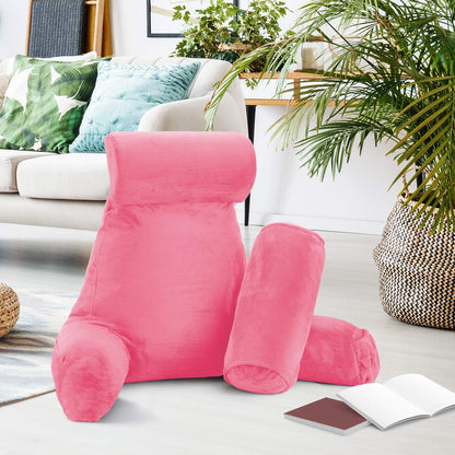 2 Nestl Reading Pillow with Shredded Memory Foam Includes Neck and Lumber Support Pillows, Designed for Sitting Up