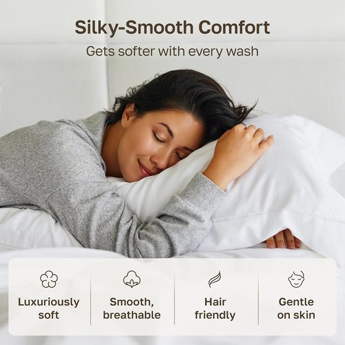 California Design Den Queen Size Pillowcase Set - 400 Thread Count, 100% Cotton Sateen, Soft & Breathable - Burgundy Red