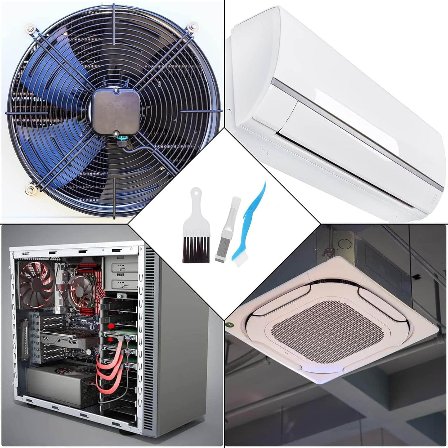Air Conditioner Condenser Fin Comb Cleaner Kit, Stainless Steel Metal Fin Comb for Evaporator Radiator Repair