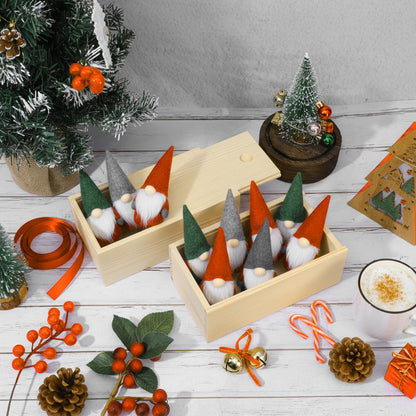 4 Pack Unfinished Wood Storage Box with Slide Lid, Blank Natural Wood Case Container for DIY Craft, Jewelry Storage, Gift Box, Hobbies, 7.87 x 4 x 3.15 Inch