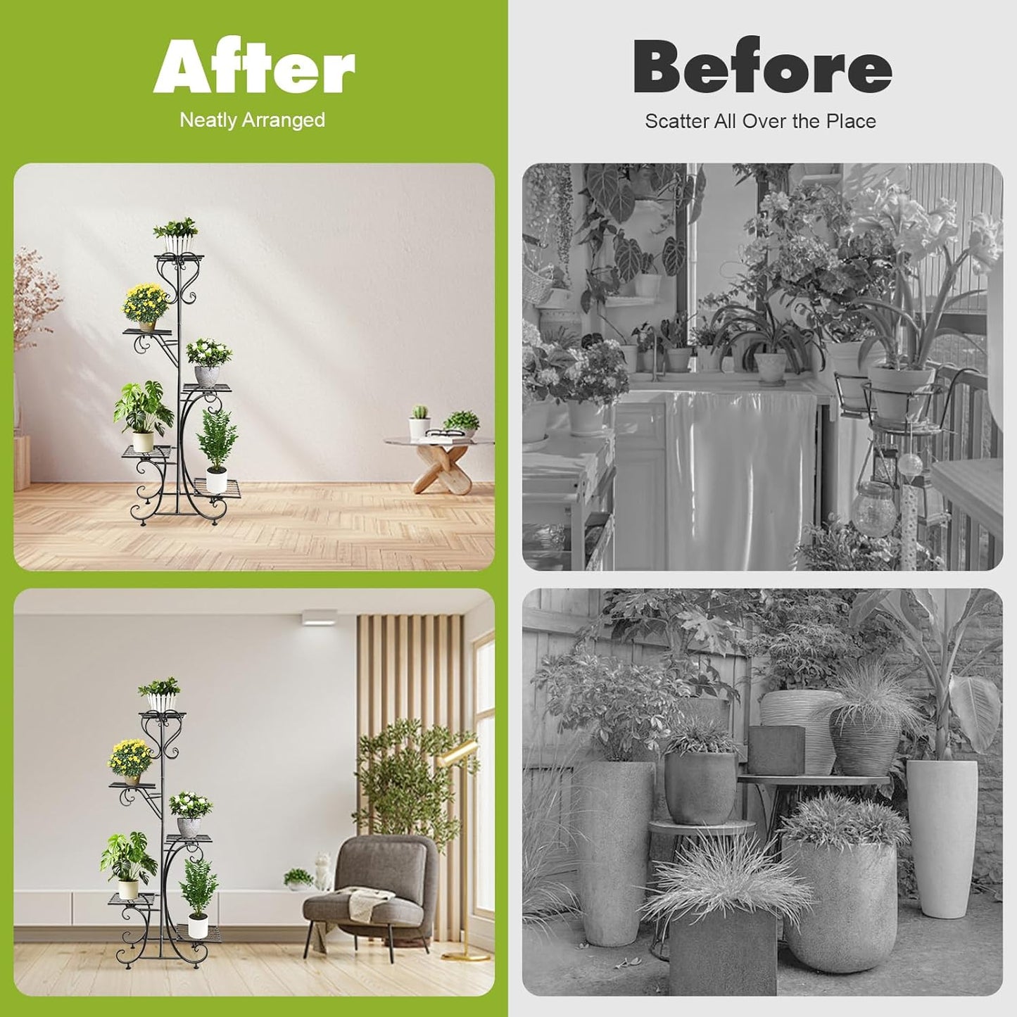 5 Tier Plant Stand Indoor Outdoor, Tall Flower Display Stand, Multi-Tiered Plant Rack Shelf for Plants, Corner Plant