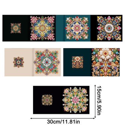 pigpigboss 6 Packs Mandala Diamond Art Greeting Card Kit, Flower Birthday Cards Paint with Diamonds, Special Shaped Diamond Painting Dots Cards Crafts for Adult Holiday Wishes and Blessing