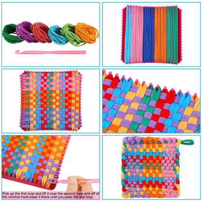 Aodaer 288 Piece Loom Potholder Loops Weaving Loom Elastic Potholder Loops Refill with Multiple Colors for DIY Crafts Supplies, Compatible with 7 Inch Weaving Loom