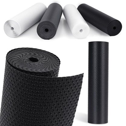MooiFun Drawer Liners, Waterproof Shelf Liner, Anti-Slip Non-Adhesive BPA Free Kitchen Cupboard Cabinet Liner Refridge Fridge Mats Sink Protector Strong Durable for Home (Black/11.8in x 20Ft)