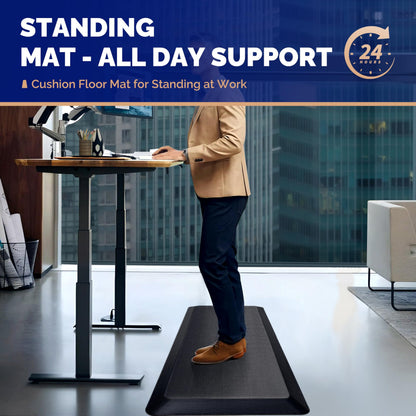 FEATOL Anti Fatigue Mat for Standing, 9/10 Extra Thick Ergonomic Standing Desk Mat, Comfort Memory Foam Standing Mat at Home,Office All Day (20" x 32", Black, 1PC)