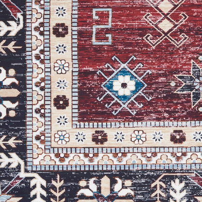 Nourison Fulton Tribal Red Area Rug, 2' x 3', Easy Cleaning, Non-Shedding, Bedroom, Living Room, Dining Room, Kitchen