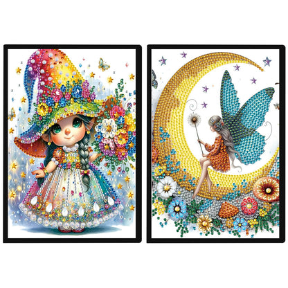 DCIDBEI 5D Diamond Art Painting Notebooks Kits Angel DIY Special Shaped Journal Sketchbook Fairy Cross Stitch Diamond Art Dairy Book Elf Paint by Numbers kit for Adults Festival Birthday