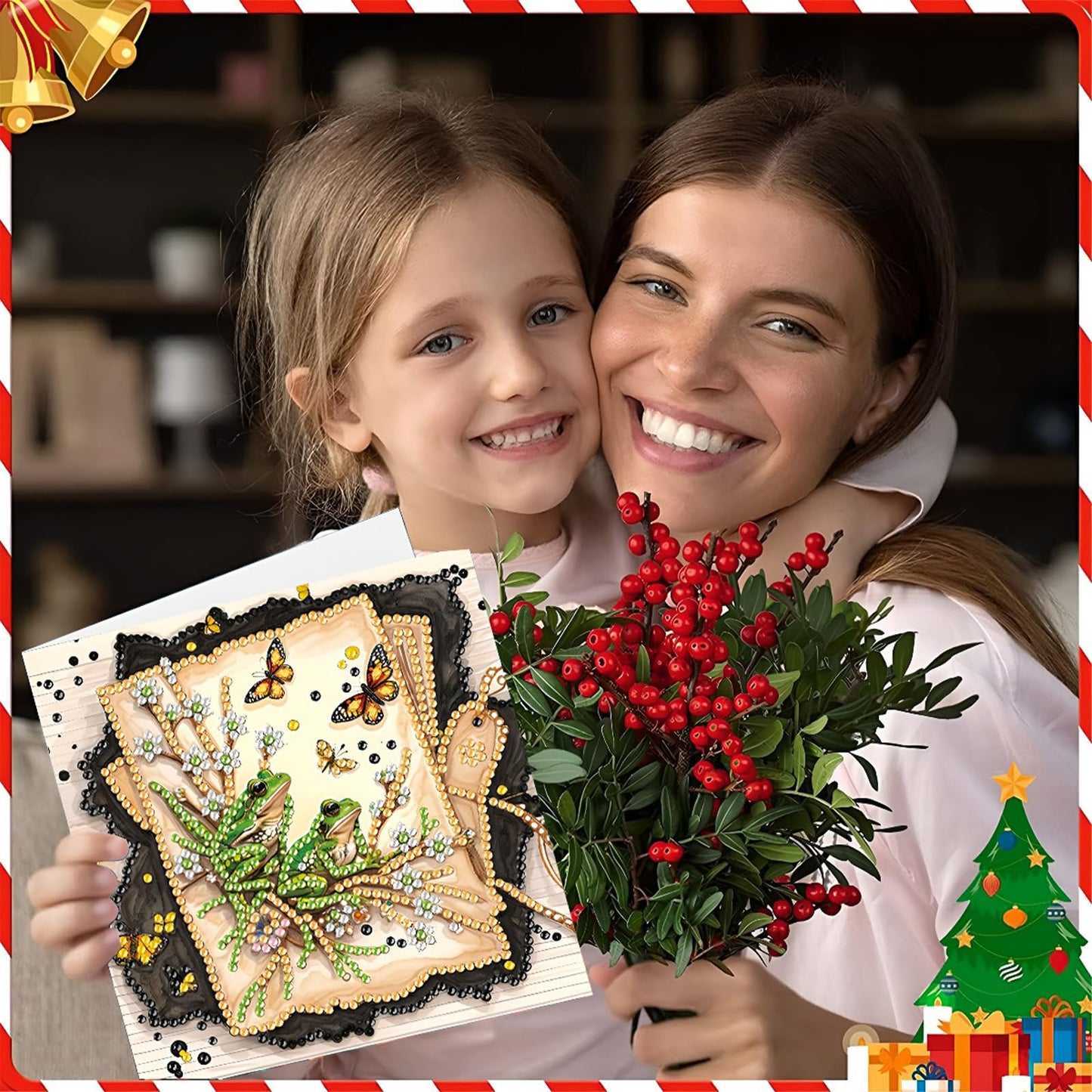 ACSAUMMY DIY Diamond Birthday Greeting Cards Art Kits with Envelopes 6pcs Flower Diamond Painting Kits 5D Gem Art Blank Birthday Diamond Painting Greeting Cards Assortment for Family Friends Colleague