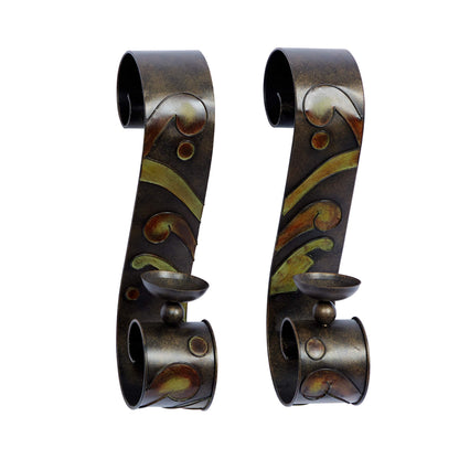 Deco 79 Traditional Metal Solid Wall Sconce, Set of 2 5"W, 19"H, Black