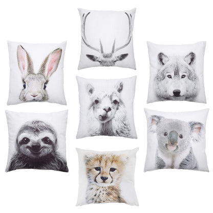 Kate and Laurel Como Decorative Alpaca Print Square Throw Pillow Cover, 18x18, White