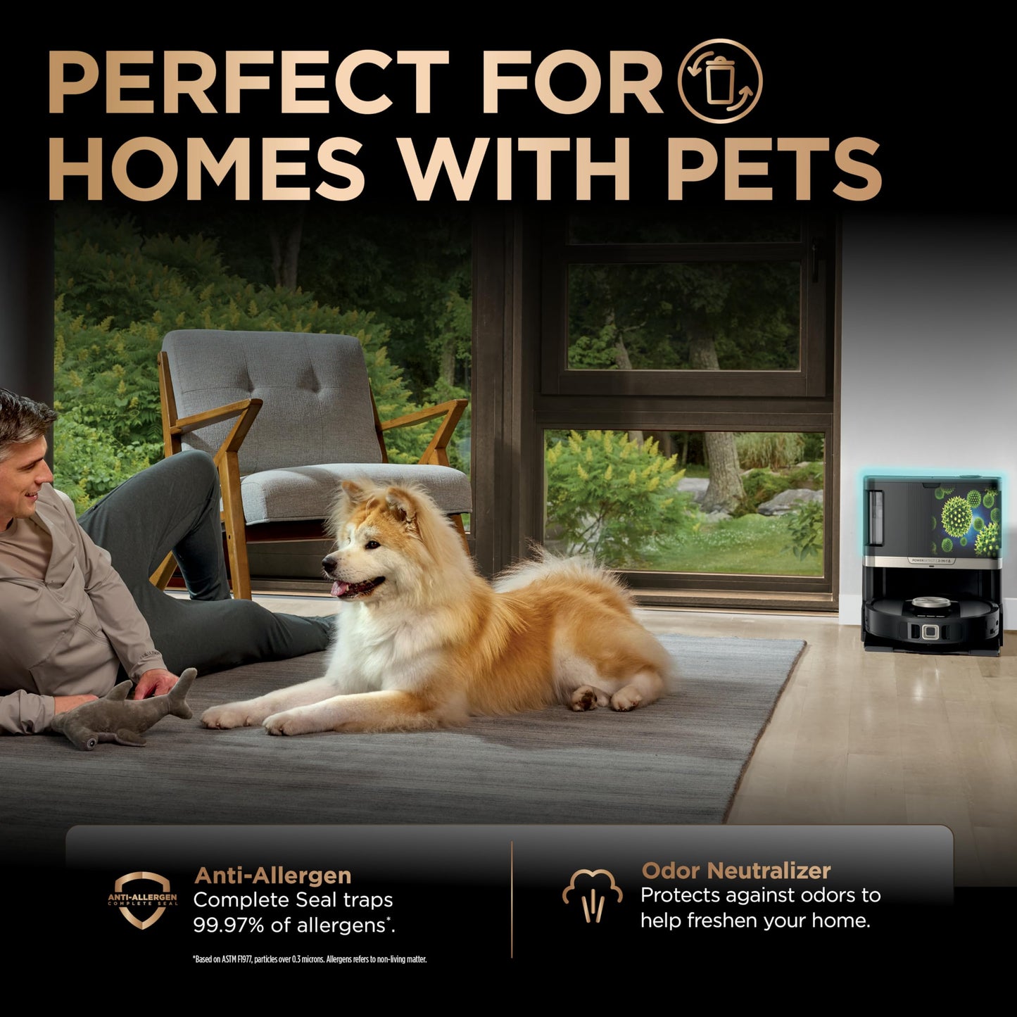 Shark Robot Vacuum & Mop Combo, PowerDetect NeverTouch Pro,Self-Emptying,Self-Refill with Self-Clean Pad Wash & Dry, 60-Day Debris Capacity,30-Day Refill Tank, 5PowerDetect Technologies,White,AV2800ZE