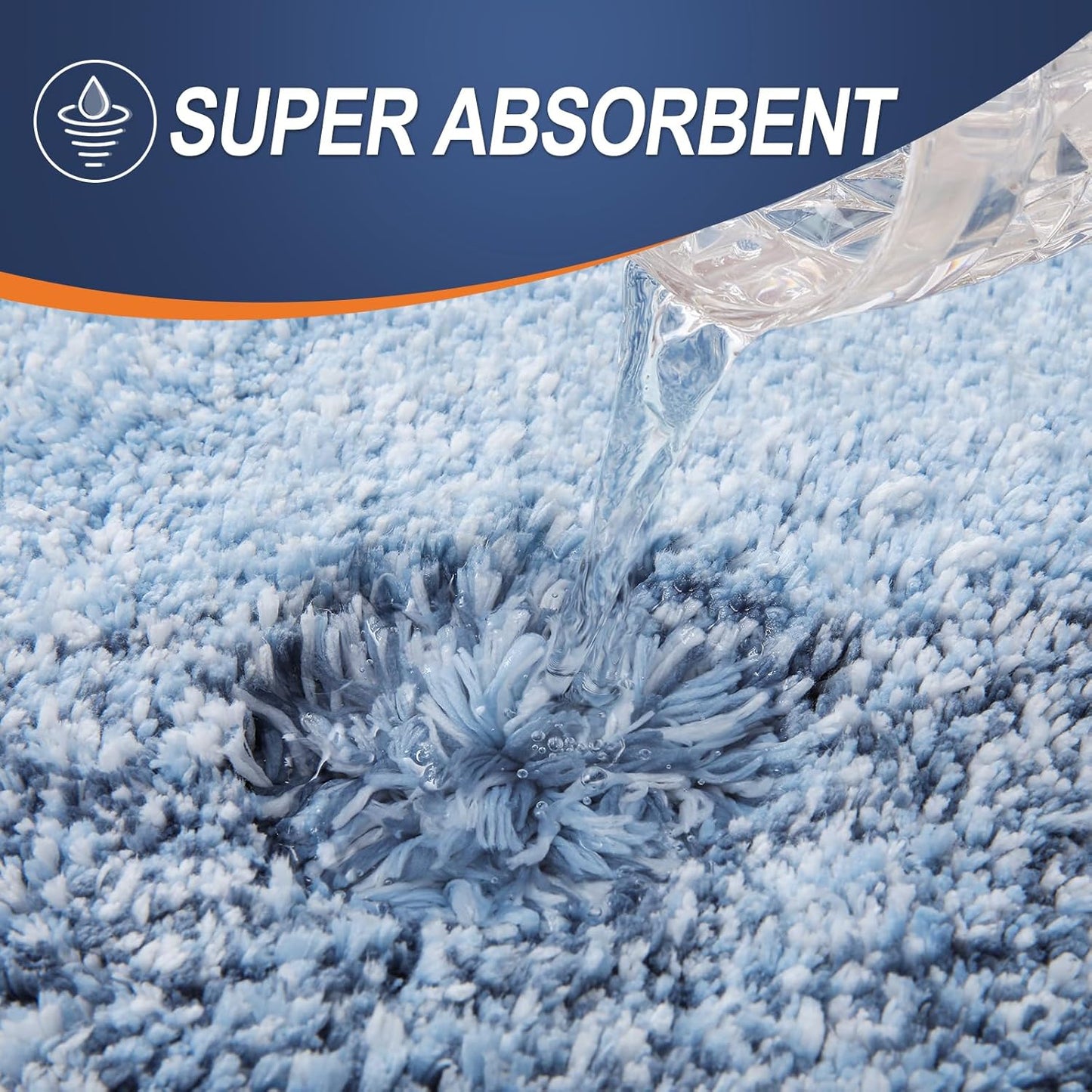 OLANLY Bathroom Rug Mat - Extra Soft Microfiber Bath Mat | Non-Slip Plush Shaggy Design, 30x20, Blue