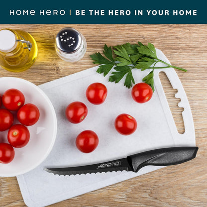 Home Hero 2 Pcs Tomato Knife with Sheath, High Carbon Stainless Steel Chopping Knife with Ergonomic Handle, Razor-Sharp