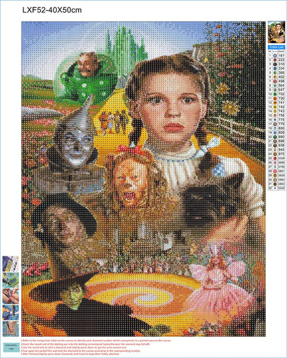 DIYPAINTING DIY 5D Diamond Painting by Number Kits for Adults and Kids Wizard of Oz 16x20 Painting Cross Stitch