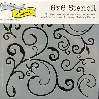 The Crafter’s Workshop - Reusable Music-Themed Stencil for Painting and Crafts – Elegant Sheet Notes and Abstract Design – 2 Pk, 6" x 6" – Sheet Music/Capricious