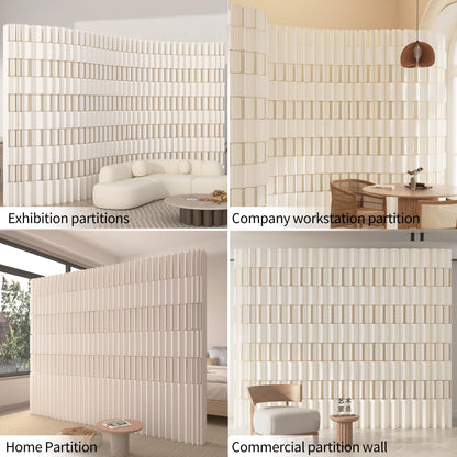 Folding Room Divider – Adjustable Privacy Screen Panel, Portable Freestanding Wall Partition for Home Office, Dorm, Studio & Exhibition(White)-20