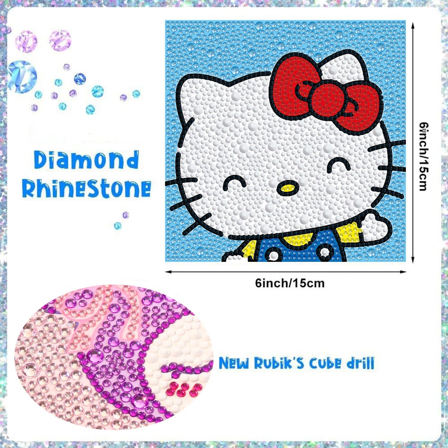 YSUNETER Diamond Painting Kits for Kids Beginner - 4 Pack DIY 5D Full Drill Diamond Art Kits for Children, Cute Animals Round Crystal Rhinestone Gem Art Crafts Home Wall Art Decor 5.9 x 5.9 Inches