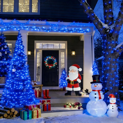 165FT 500 Lights,16 LAMPHOME LED Blue Christmas Modes Connectable Fairy String Lights, Plug in Indoor Outdoor Blue