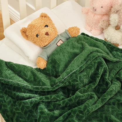 30x40 inches InHand Fleece Baby Blanket, Super Soft Swaddle Blanket, Plush Fuzzy Warm Green Throw Blanket, Newborn